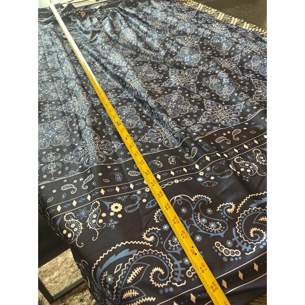Anthony Richards Navy‎ Blue Bandana Paisley Maxi Lounger Dress Plus Size 4X